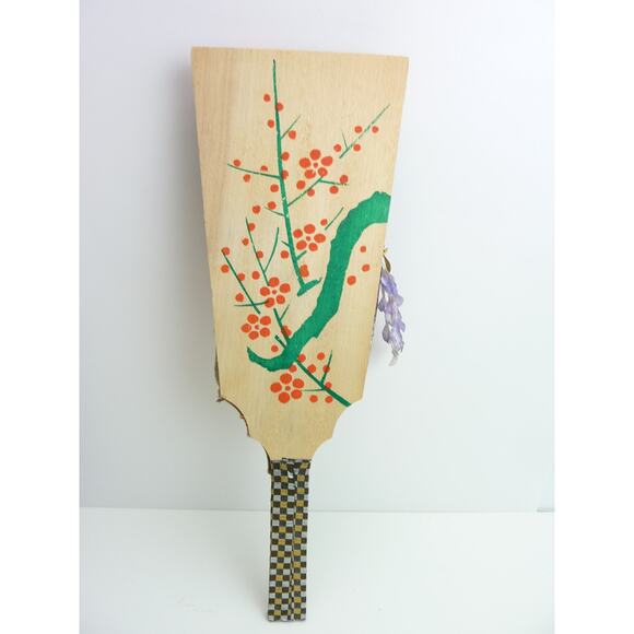 Vintage Japanese Hagoita Geisha Paddle Hanging Art 20 Inches - Picture 5 of 5